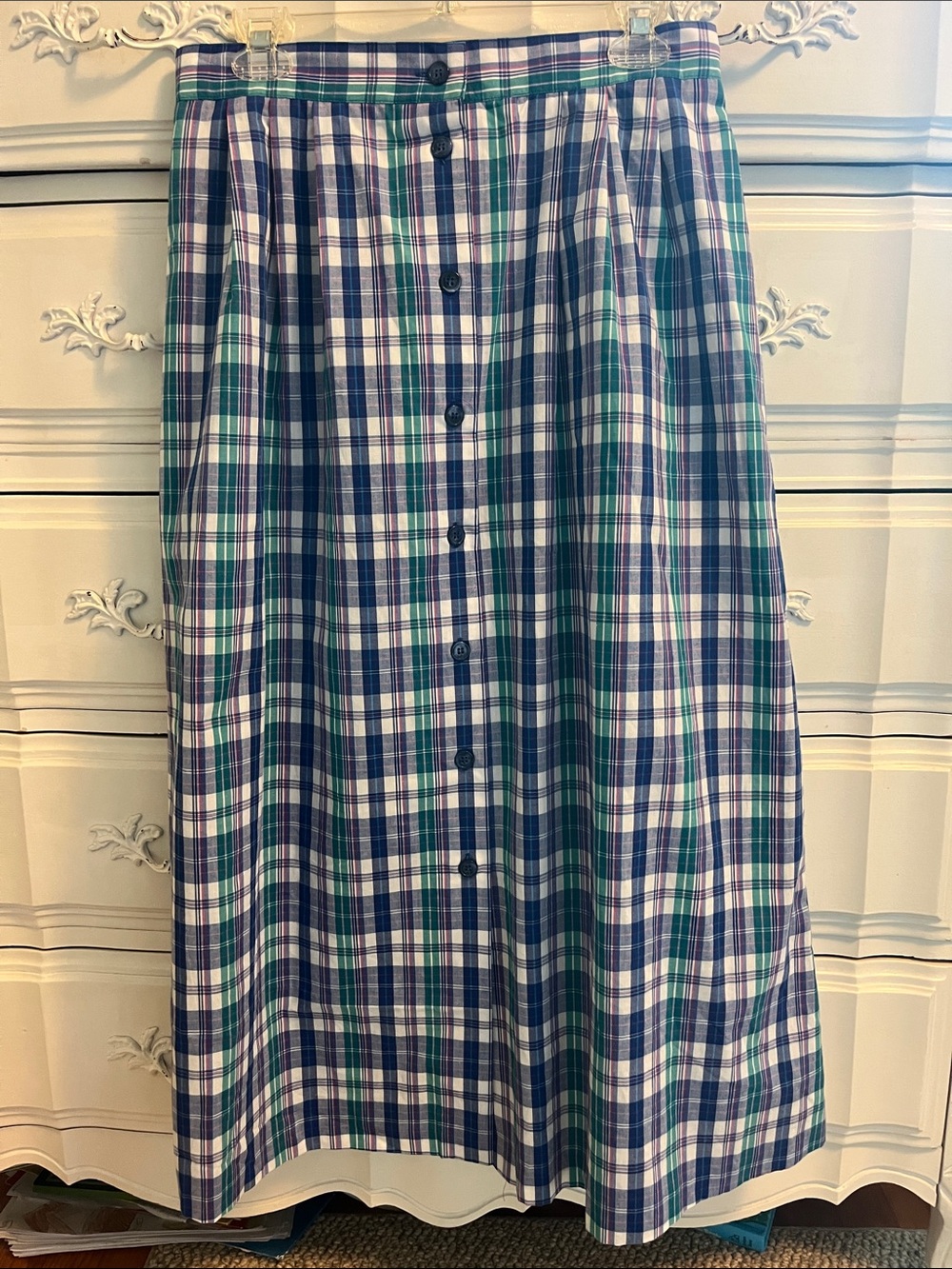 Vintage Leslie Fay Plaid Midi Skirt